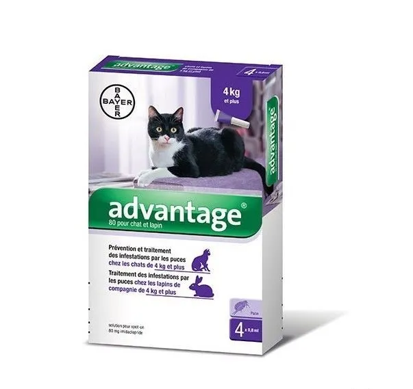 Bayer Адвантейдж 80 від заражень блохами для котів і кроликiв понад 4 кг, 1 шт.