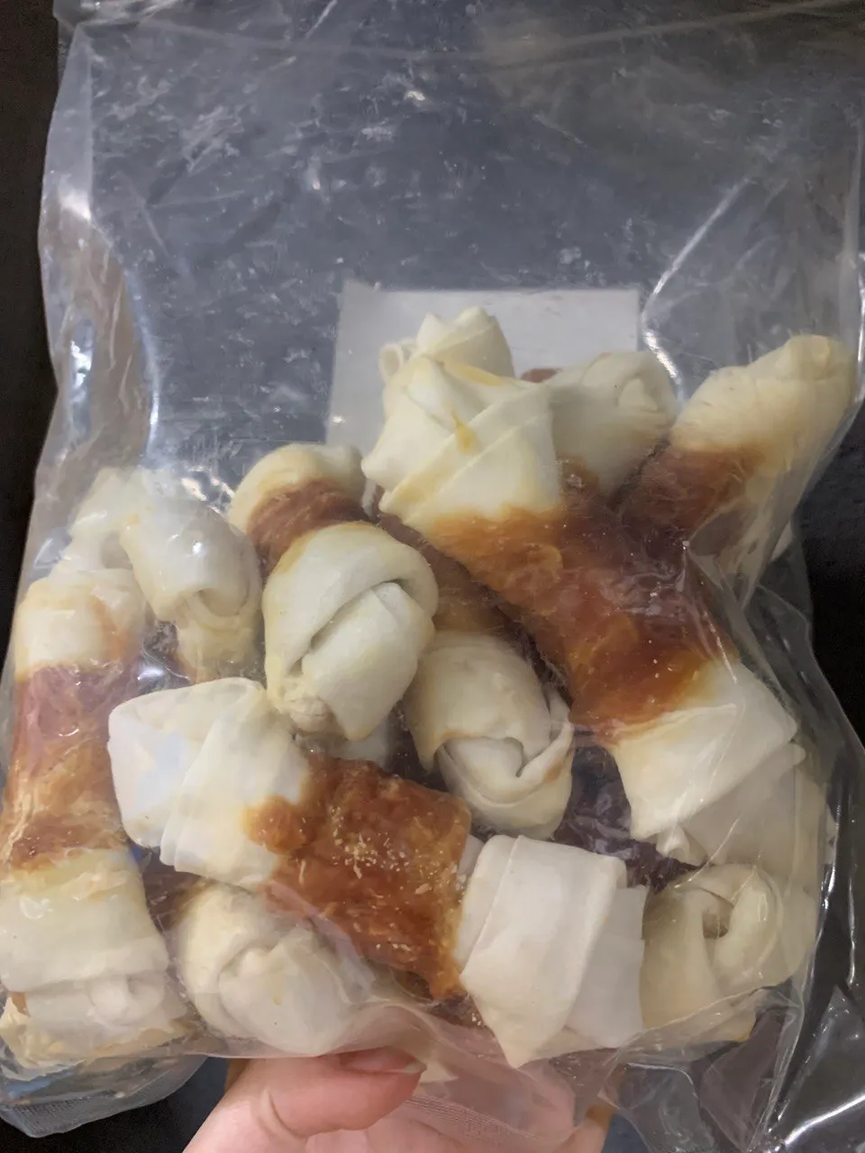 Кістка в'язана біла з (куркою) 11,5см 20шт 0113-51 1шт