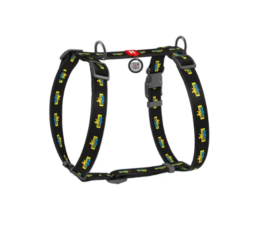 322-0230 Шлея WAUDOG Nylon анатомічна, Н-образна, з QR паспортом, малюнок "Дім", пласт. фастекс L Ш 25мм А 50-90см В 60-100см