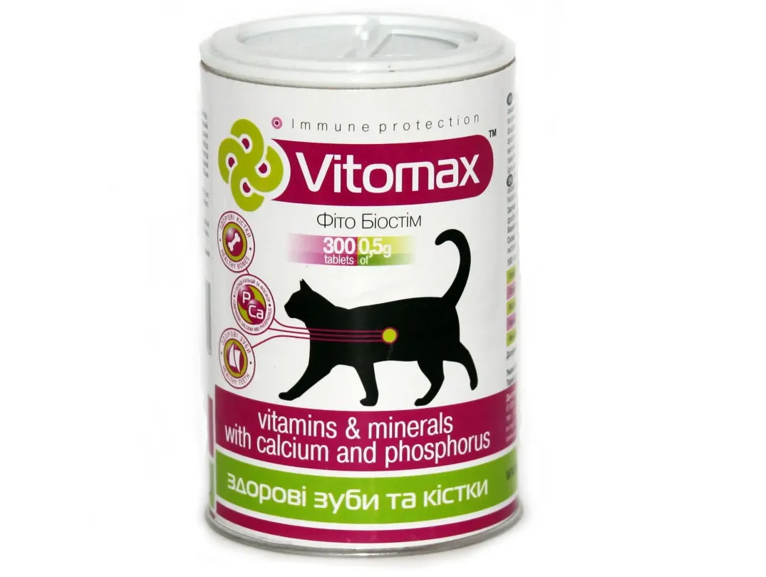 Vitamax Зуби та кістки для котів 300табл. 200084