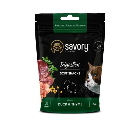 М'які ласощі для котів Savory Digestion качка та чебрець 50г 31409