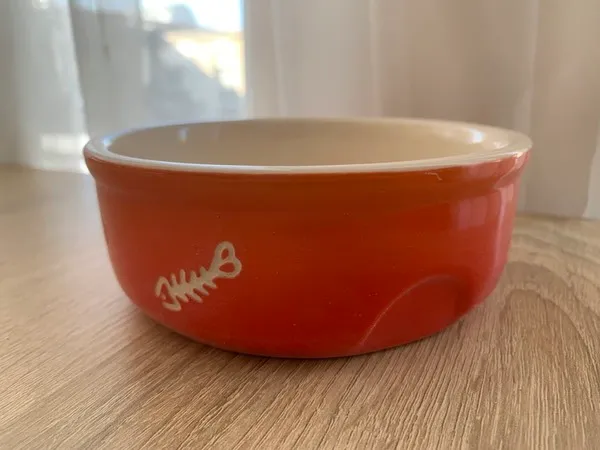 Н 82374 Миска керам. д/кота CAT оранжева 13.5*4.5 см 250 мл