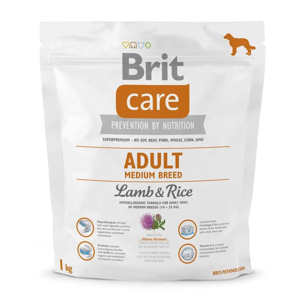 Brit Care Adult Medium Breed Lamb & Rice (для собак від 10 до 25кг) 1kg