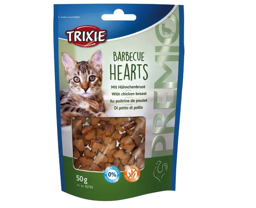 42703 Ласощі для котів Trixie Premio Barbecue Hearts курка 50г
