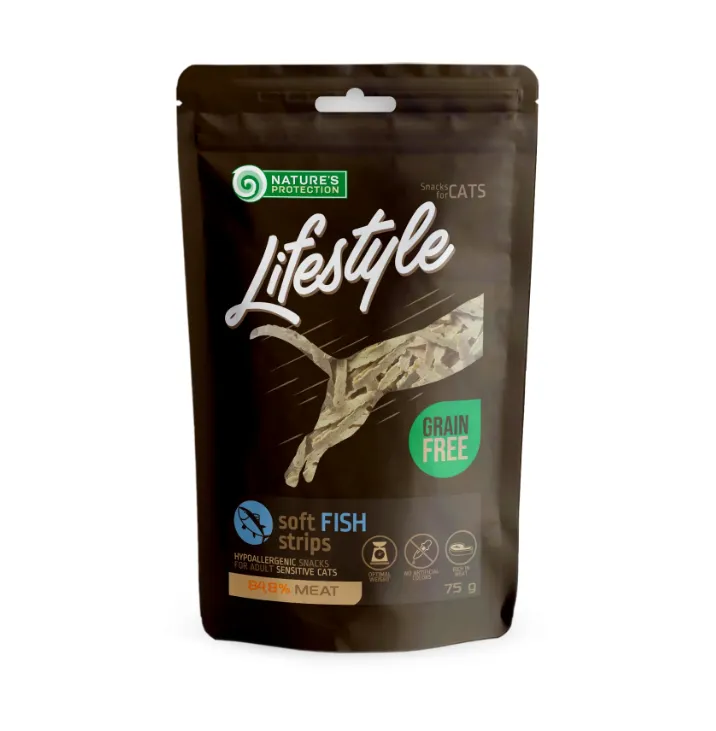 Nature's Protection LS Soft Snack Смужки з риби для котів 75г