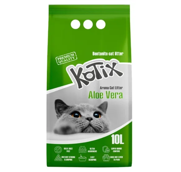 Бентонітовий наповнювач KOTIX Aloe Vera зелені гранули 10л