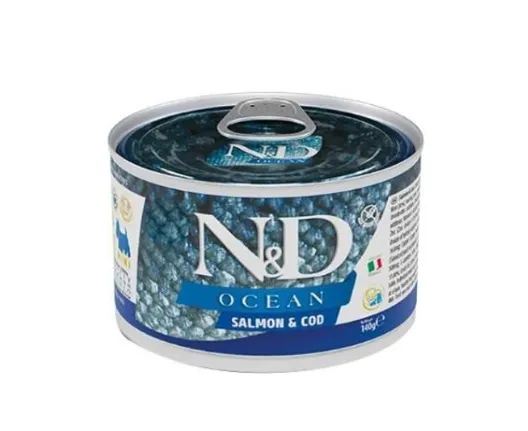 Farmina Dog N&D Grain Free Ocean Salmon&Cod Adult Mini з лососем та тріскою для малих порід 140г 02222