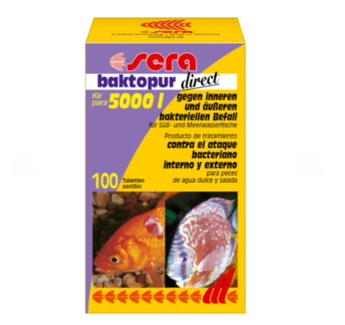 Sera baktopur direct д/лік.бакт.захв.у прісн. та мор.риб на 5000л-100таб №1 02595 (поштучно)