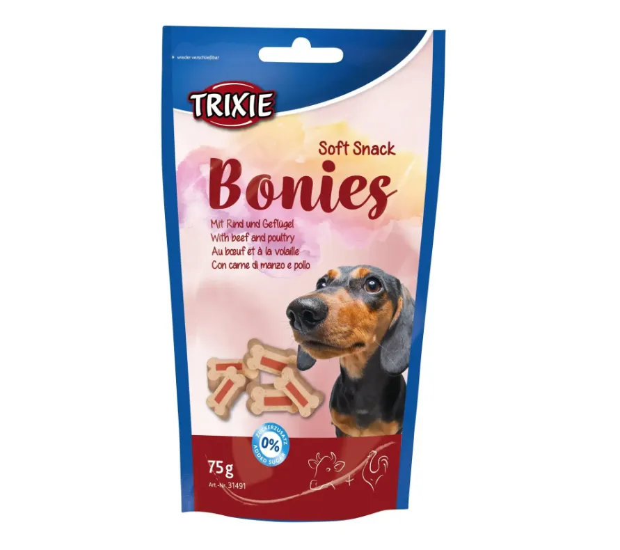31491 Ласощі для собак Trixie Soft Snack Bonies яловичина, індичка 75г