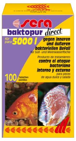 Sera baktopur direct д/лік.бакт.захв.у прісн. та мор.риб на 5000л-100таб №1 02595 (поштучно)