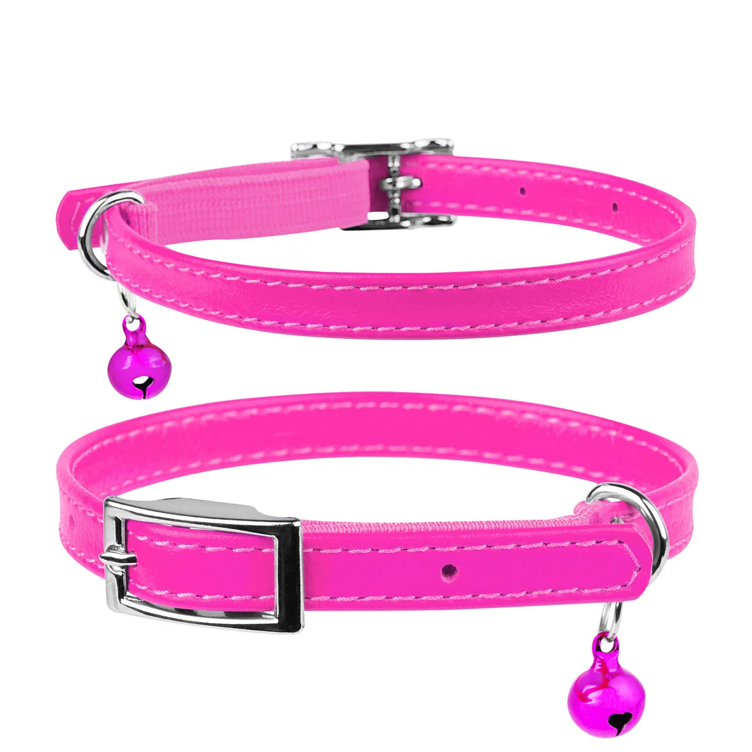 32757 Нашийник "CoLLaR GLAMOUR" без прикрас з резинкою для кошенят (шир.9мм, довж.17-20см) рожевий