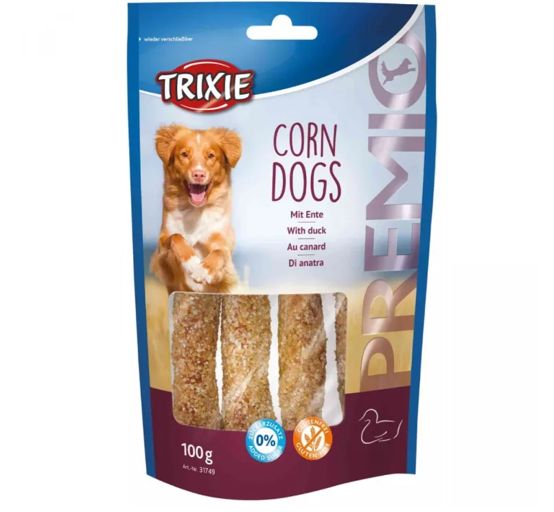 31749 Ласощі для собак Trixie Premio Corn Dogs качка 4шт 100г