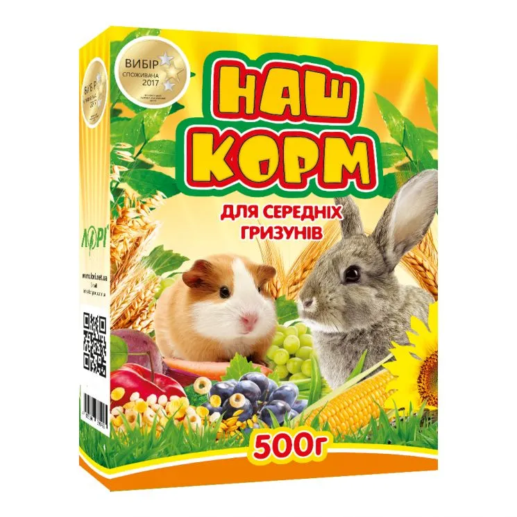 Наш Корм для середніх гризунів 500г картон