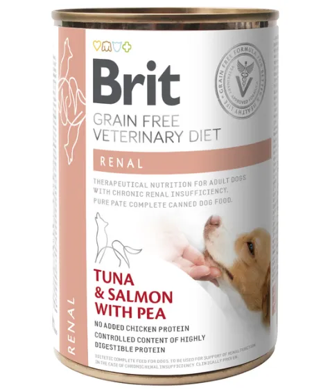 Brit VetDiets Dog Renal тунець, лосось & горошок (хронічна ниркова недостатність) 400g