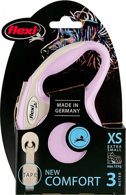 42700 Повідець-рулетка New Comfort XS, трос 3м/8кг бузковий