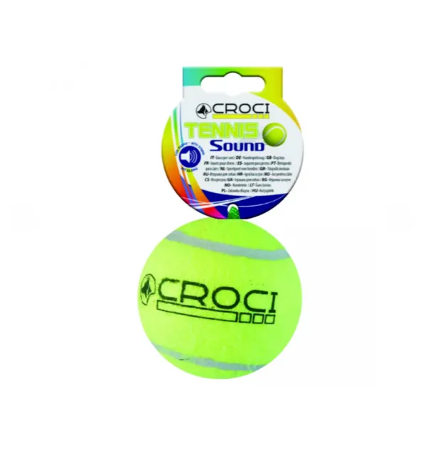 С6098894 Іграшка для собак CROCI М'яч тенісний, пищалка, 6,5 см