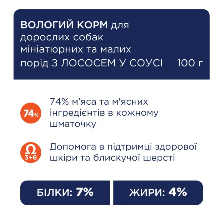 К4Л для собак малих порід з лососем в соусі 0.1кг