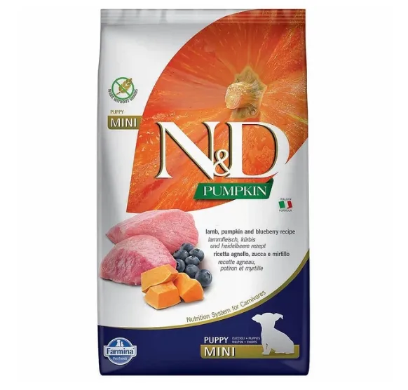 Farmina Dog N&D Grain Free Pumpkin Lamb&Blueberry Puppy Mini з ягням та чорницею для малих порід 2.5kg 33239