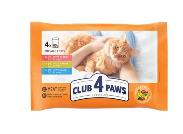 К4Л Flowpack Набір паучів для котів (індичка/ягня/кролик) 4*85гр