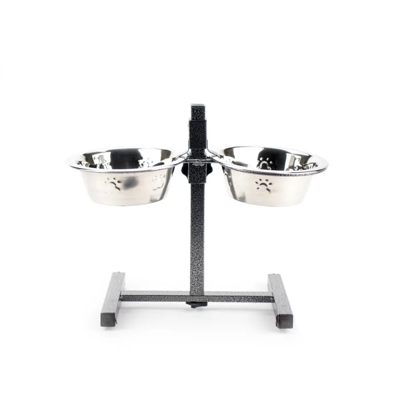 PC 1408 B-7309 Стійка з мисками "Agility" регульована з нерж. сталі 2*1,5л 21см (21/44/50)