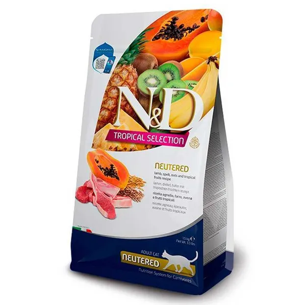 Farmina Cat N&D Low Grain Tropical Selection Lamb Neutred Adult з ягням та тропічними фруктами для стерилізованих котів 1.5kg 42125