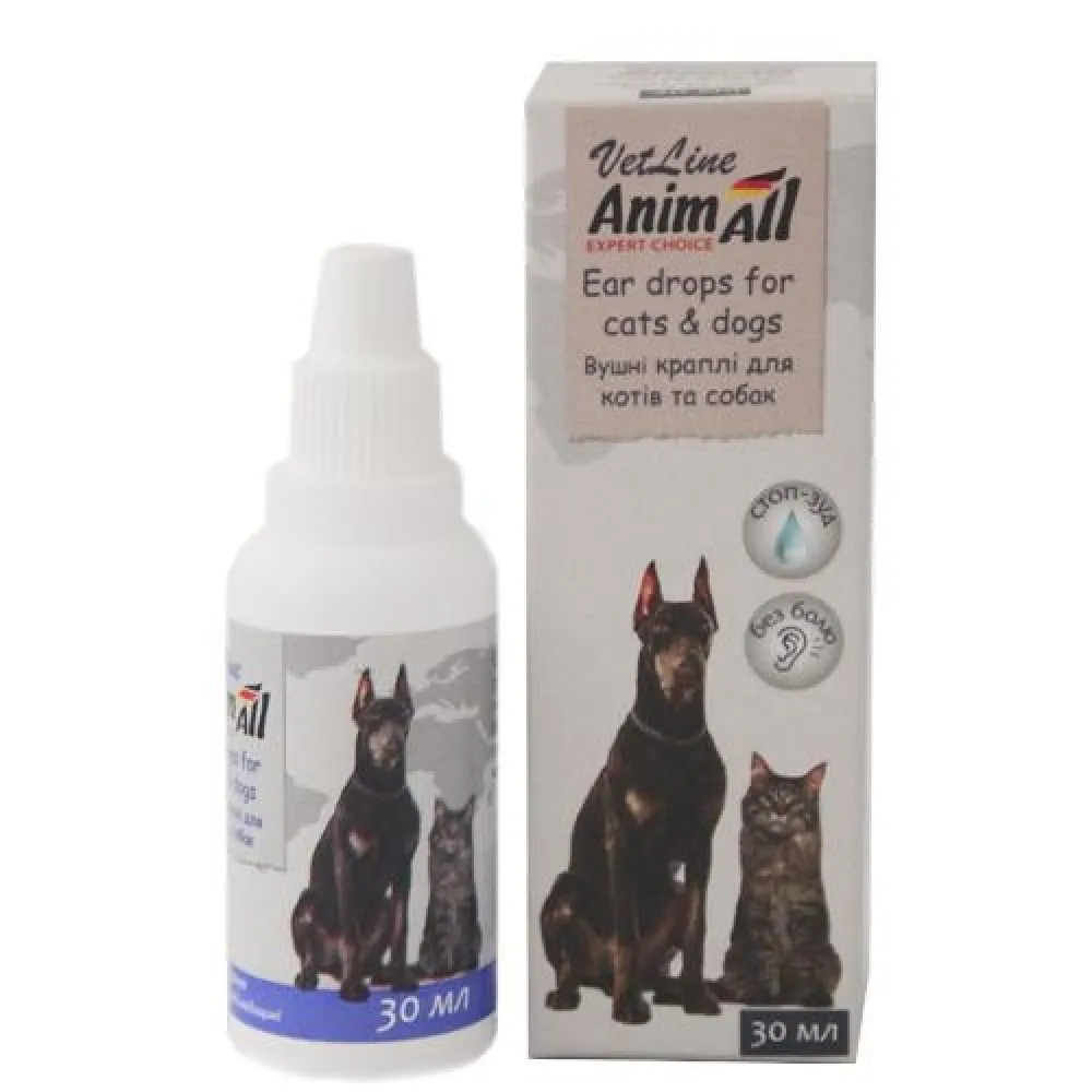 Animall ВетЛайн вушні краплі для собак і котів 30мл