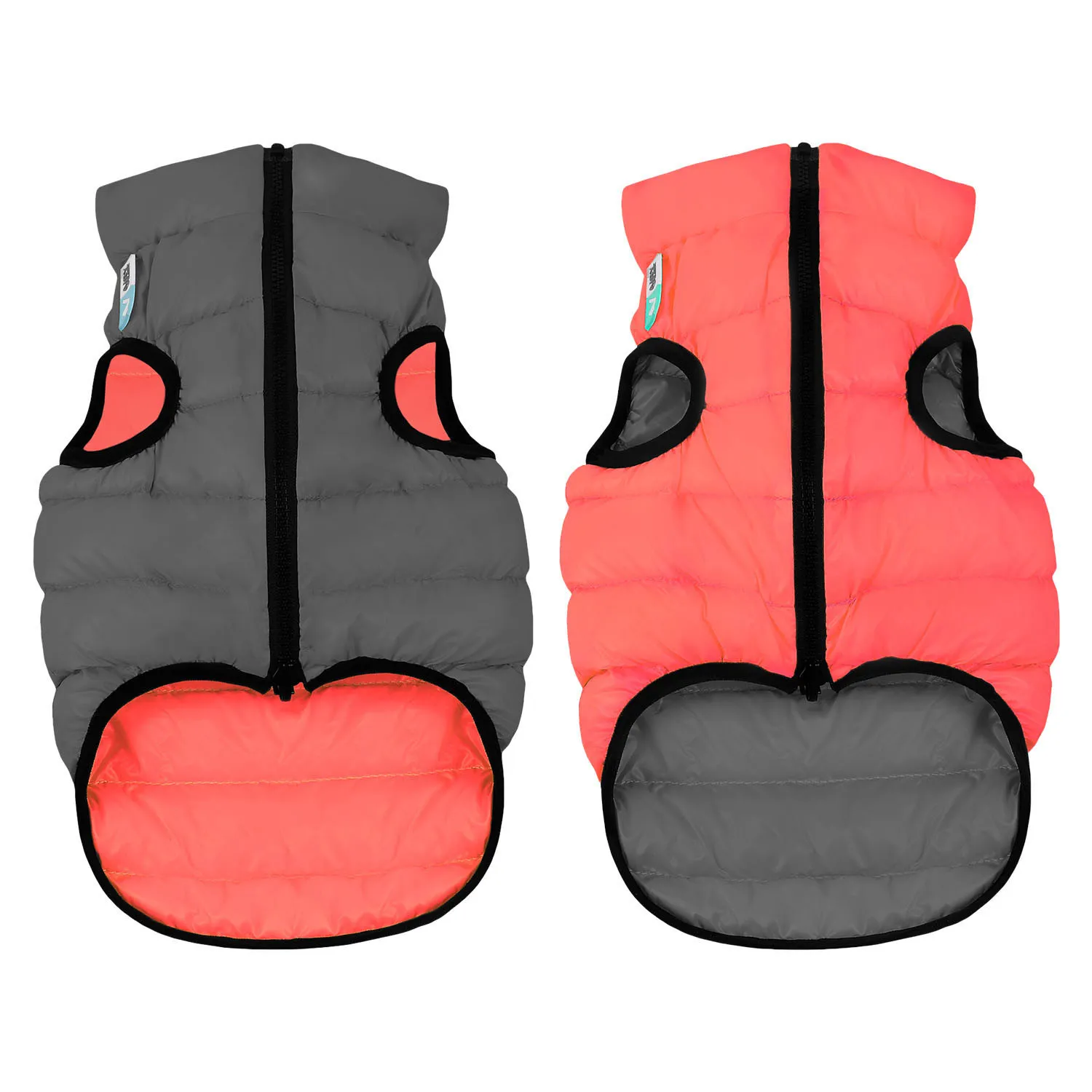 1669 Курточка двостороння AiryVest, розмір XS 30, коралово-сіра