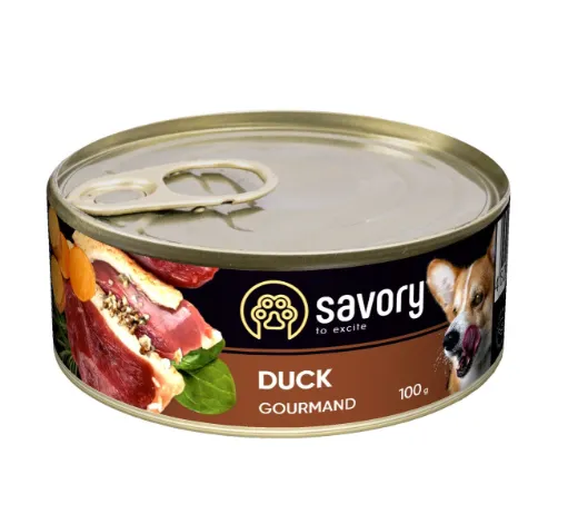 Savory вологий корм для дорослих собак усіх порід з качкою 100g 30457
