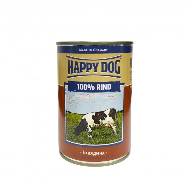 6000663 Happy Dog 400г Rind консервований корм для собак з яловичиною