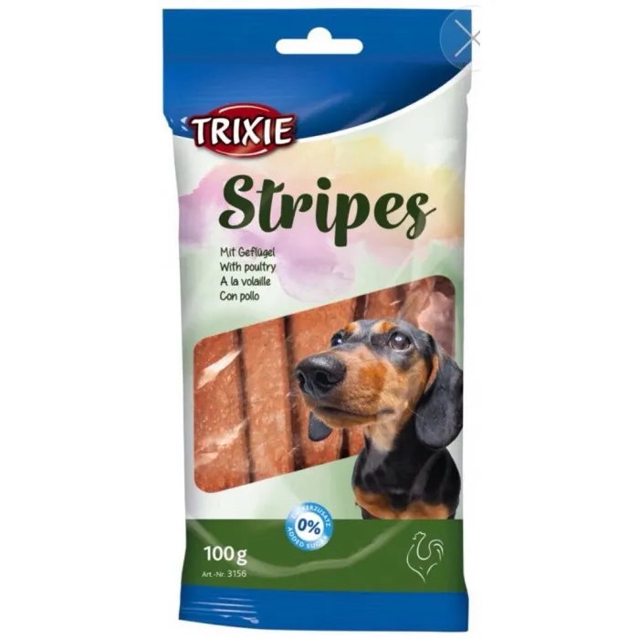 3156 Ласощі для собак Trixie Premio Stripes Light домашня птиця 100г