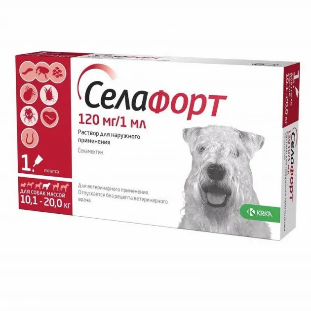 Селафорт для собак, стоп-он 120мг від 10,1до 20кг №1