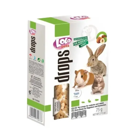 Дропси "Lolopets" д/гризунів 75г горіх 71033