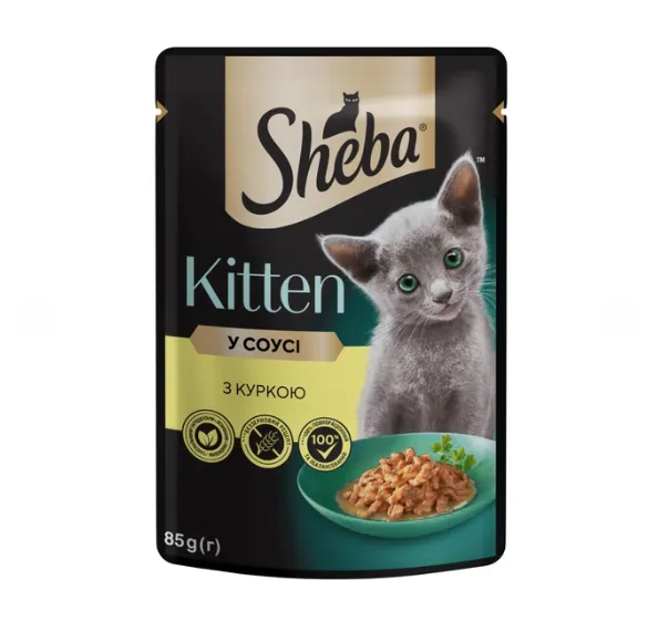 Sheba POU для кошенят з куркою в соусі 85г
