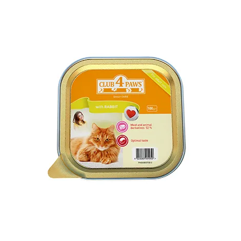Клуб 4 Лапи паштет для котів (кролик), 100 г
