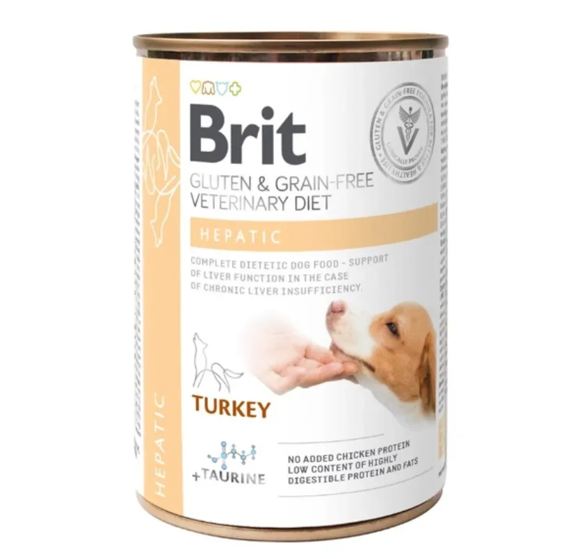 Brit VetDiets Dog Hepatic індичка & горох (при печінковій недостатності) 400g