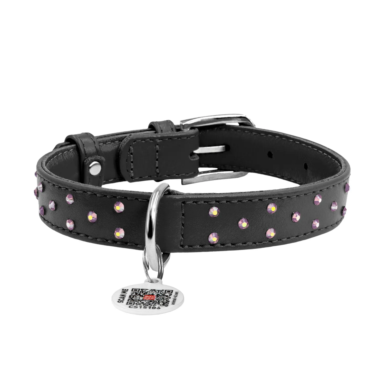 32771 Нашийник "CoLLaR GLAMOUR" з клей.стразами (шир.15мм, довж.27-36см) чорний