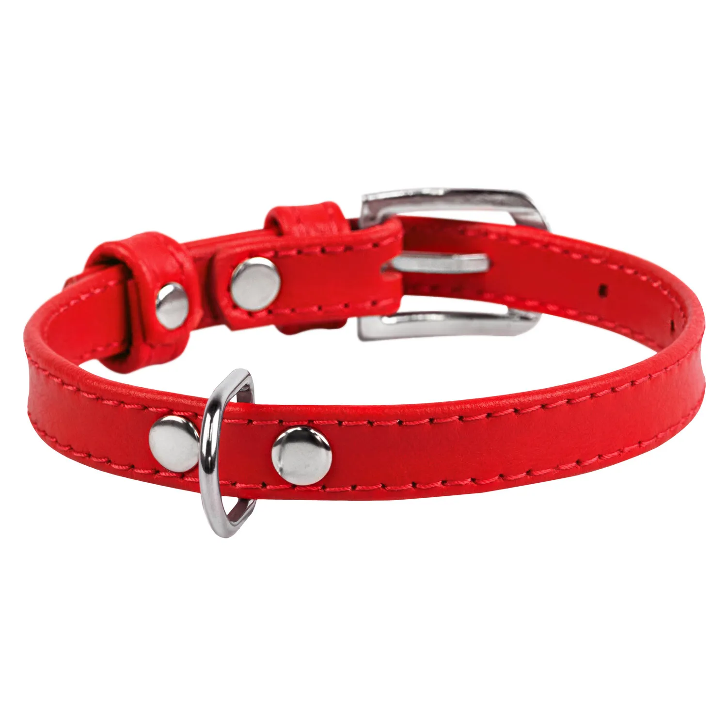 CoLLaR Glamour нашийник без прикрас (червоний), W 9 мм, L 18-21 см