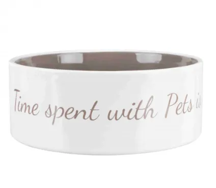 25053 Миска Pet's Home керамічна бежева 12см 0.3л