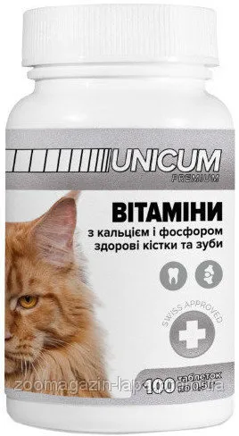 Unicum для котів зуби і кістки 100 таб.