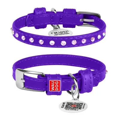 32529 Нашийник CoLLaR Glamour з клей. стразами Ш 9мм Д 19-25см фіолетовий