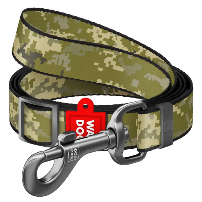 371-4026 Повідець WAUDOG Nylon регульований, малюнок "Мілітарі" М Ш 20мм Д 152-183см