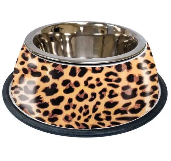 Миска CROCI Animalier Leopard нерж. з гумовою підставкою 0.37л 20см C6159835