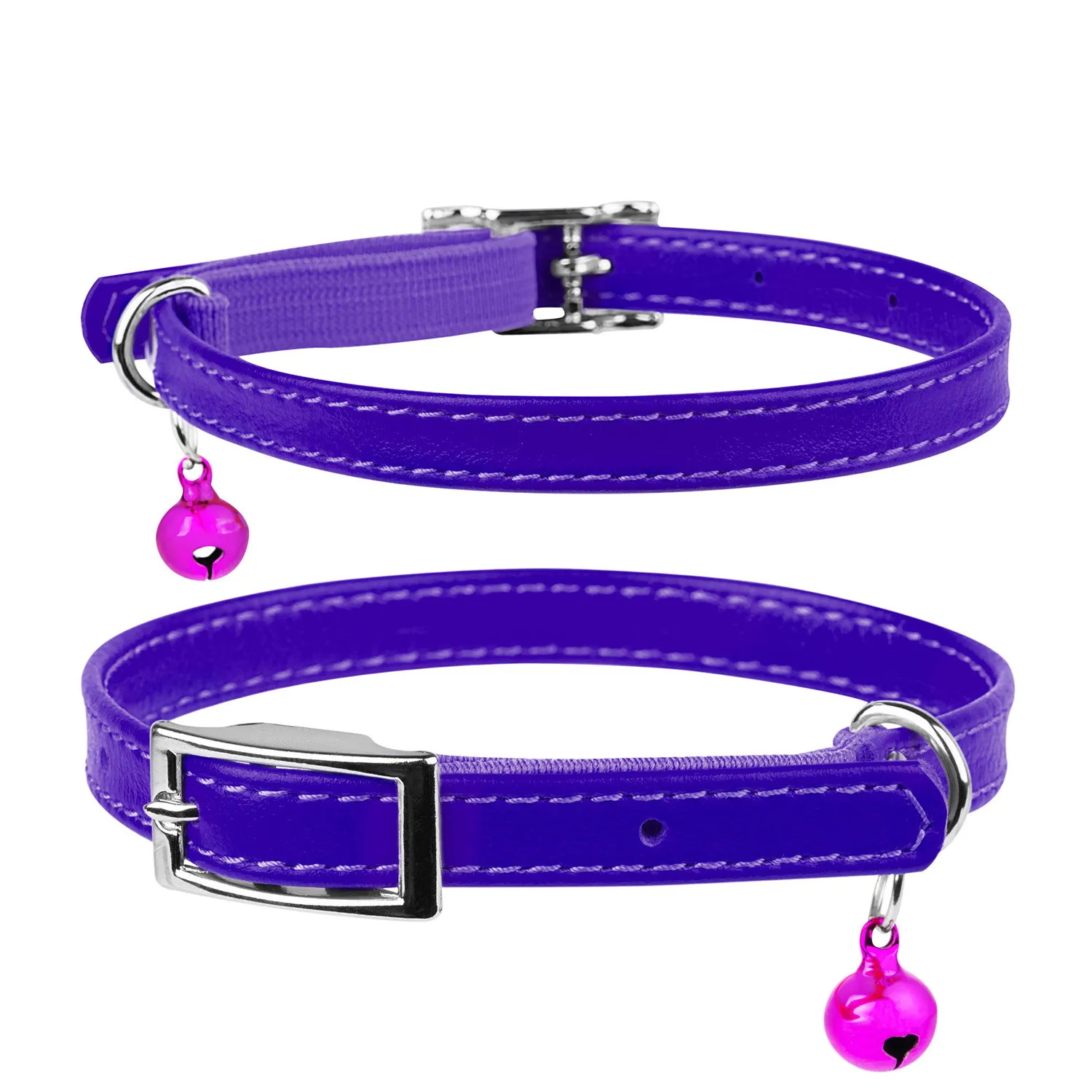 32489 Нашийник "CoLLaR GLAMOUR" без прикрас з резинкою для кошенят (шир.9мм, довж.22-30см) фіолетовий