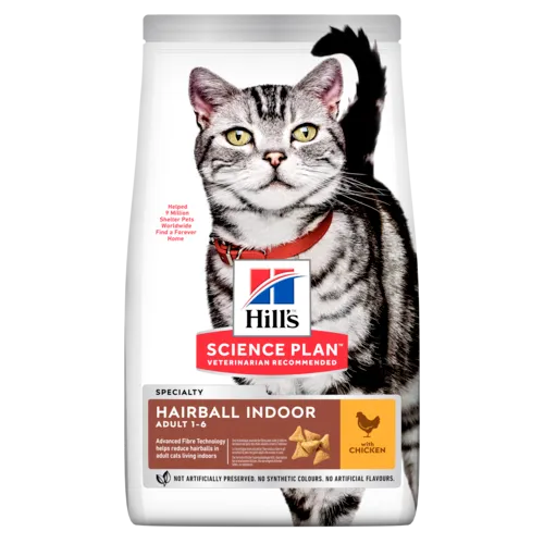 Hill's SP Fet Adult Hairball Indoor для зменшення утворення шерстяних комочків у дорослих котів, які живуть у приміщеннях, 1.5кг