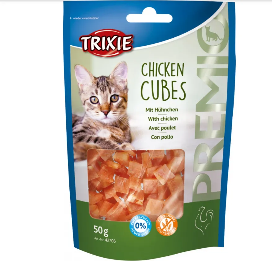 42706 Ласощі для котів Trixie Premio Chicken Cubes курка 50г