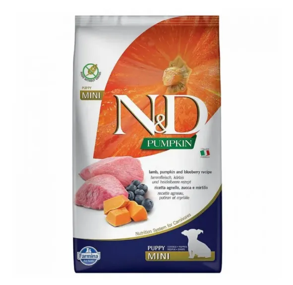 Farmina Dog N&D Grain Free Pumpkin Lamb&Blueberry Puppy Mini з ягням та чорницею для малих порід 0.8kg 33185