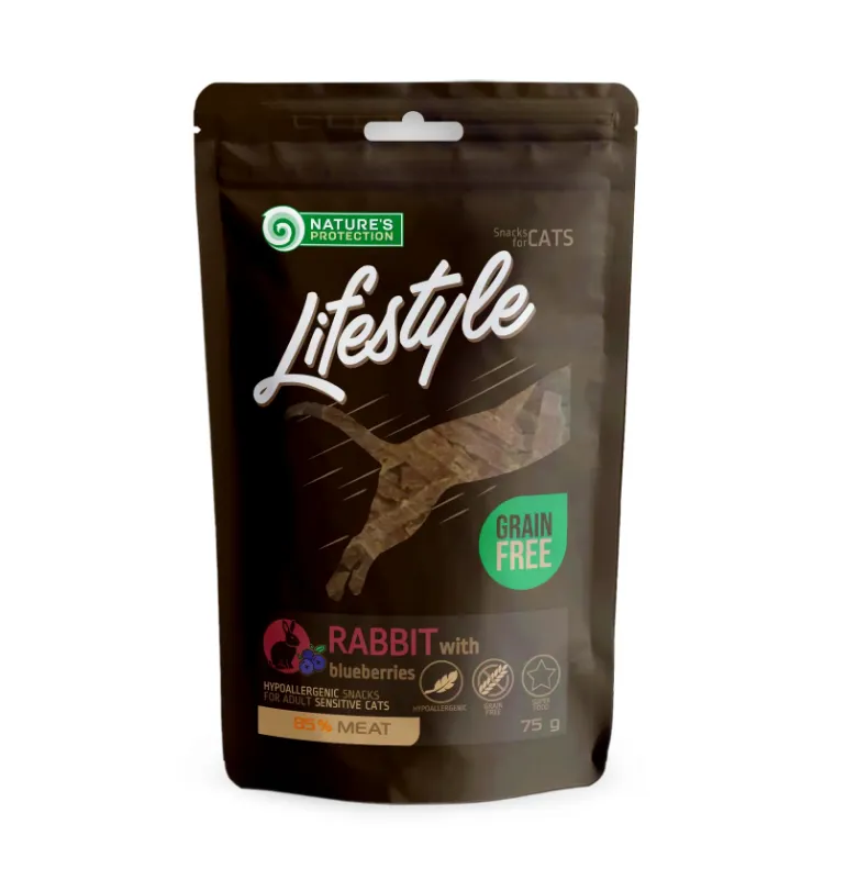 Nature's Protection LS Snack Кролик з лохиною для котів 75г