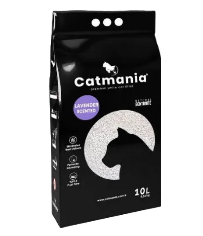 Бентонітовий наповнювач CATMANIA лаванда + фіолет. гранули, 10л