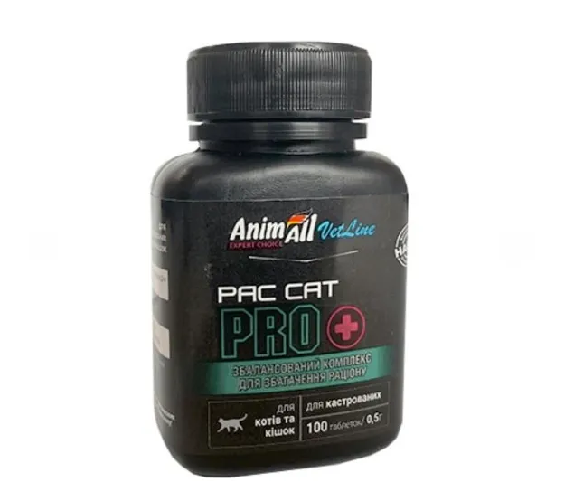 AnimAll VetLine Pac Cat Pro для кастрованих котів та кішок 0.5гх100таб. 5560