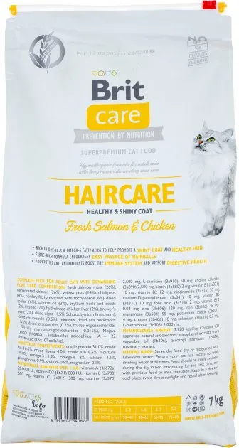 Brit Care Cat GF Haircare Healthy & Shiny Coat, (Здоров'я шкіри і шерсті) 1kg 